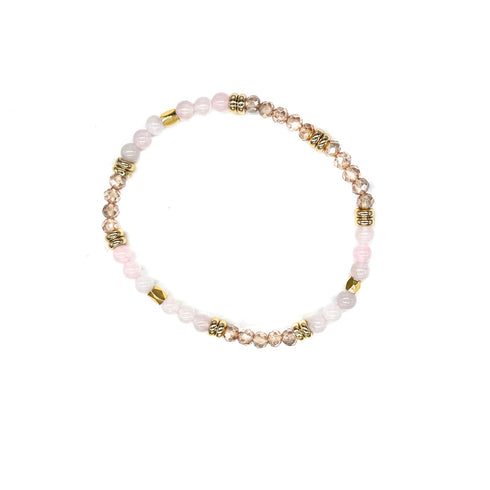 Rose Quartz, Evil Eye Bracelet Set